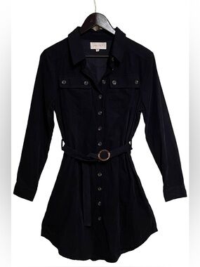 Anthropology brand Dear John corduroy long sleeves black shirt dress